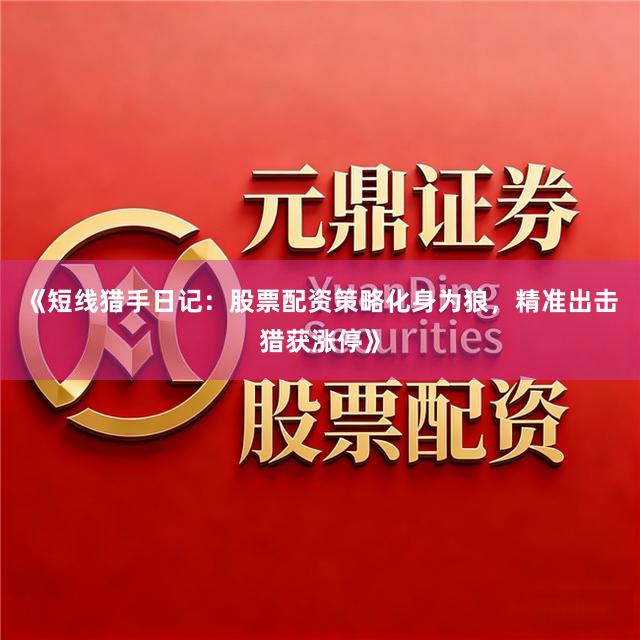 《短线猎手日记：股票配资策略化身为狼，精准出击猎获涨停》
