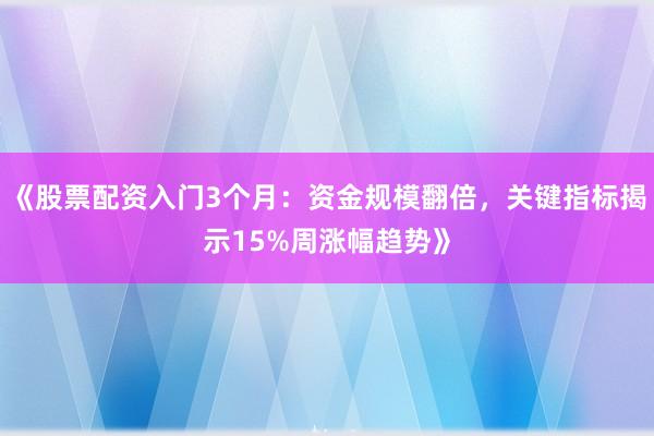 《股票配资入门3个月：资金规模翻倍，关键指标揭示15%周涨幅趋势》