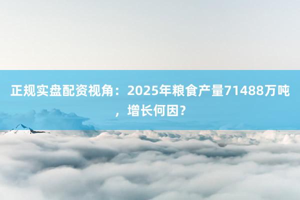 正规实盘配资视角：2025年粮食产量71488万吨，增长何因？