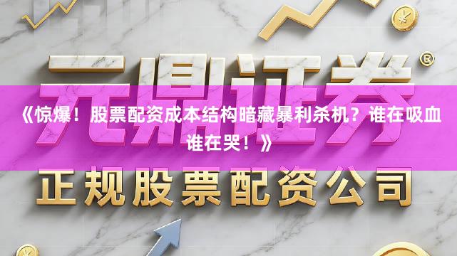 《惊爆！股票配资成本结构暗藏暴利杀机？谁在吸血谁在哭！》