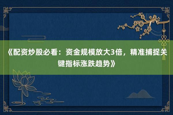 《配资炒股必看：资金规模放大3倍，精准捕捉关键指标涨跌趋势》
