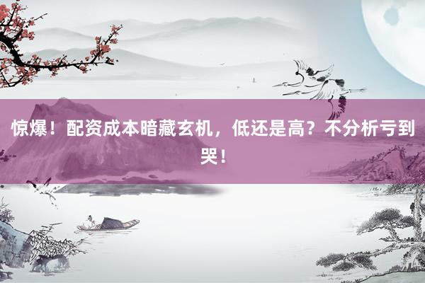 惊爆！配资成本暗藏玄机，低还是高？不分析亏到哭！
