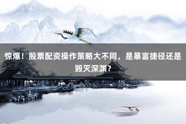 惊爆！股票配资操作策略大不同，是暴富捷径还是毁灭深渊？