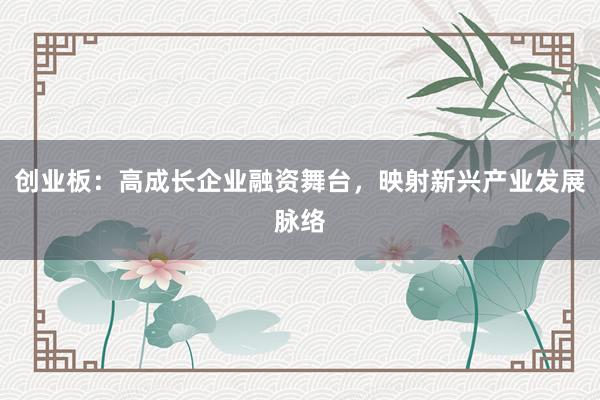 创业板：高成长企业融资舞台，映射新兴产业发展脉络