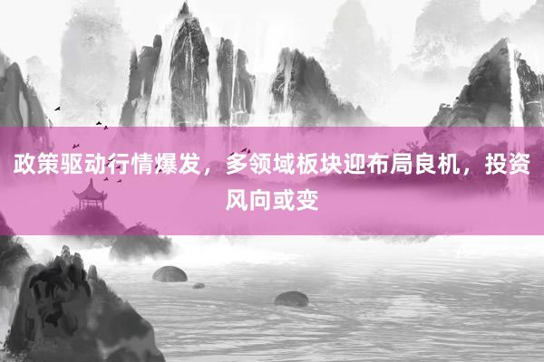 政策驱动行情爆发，多领域板块迎布局良机，投资风向或变